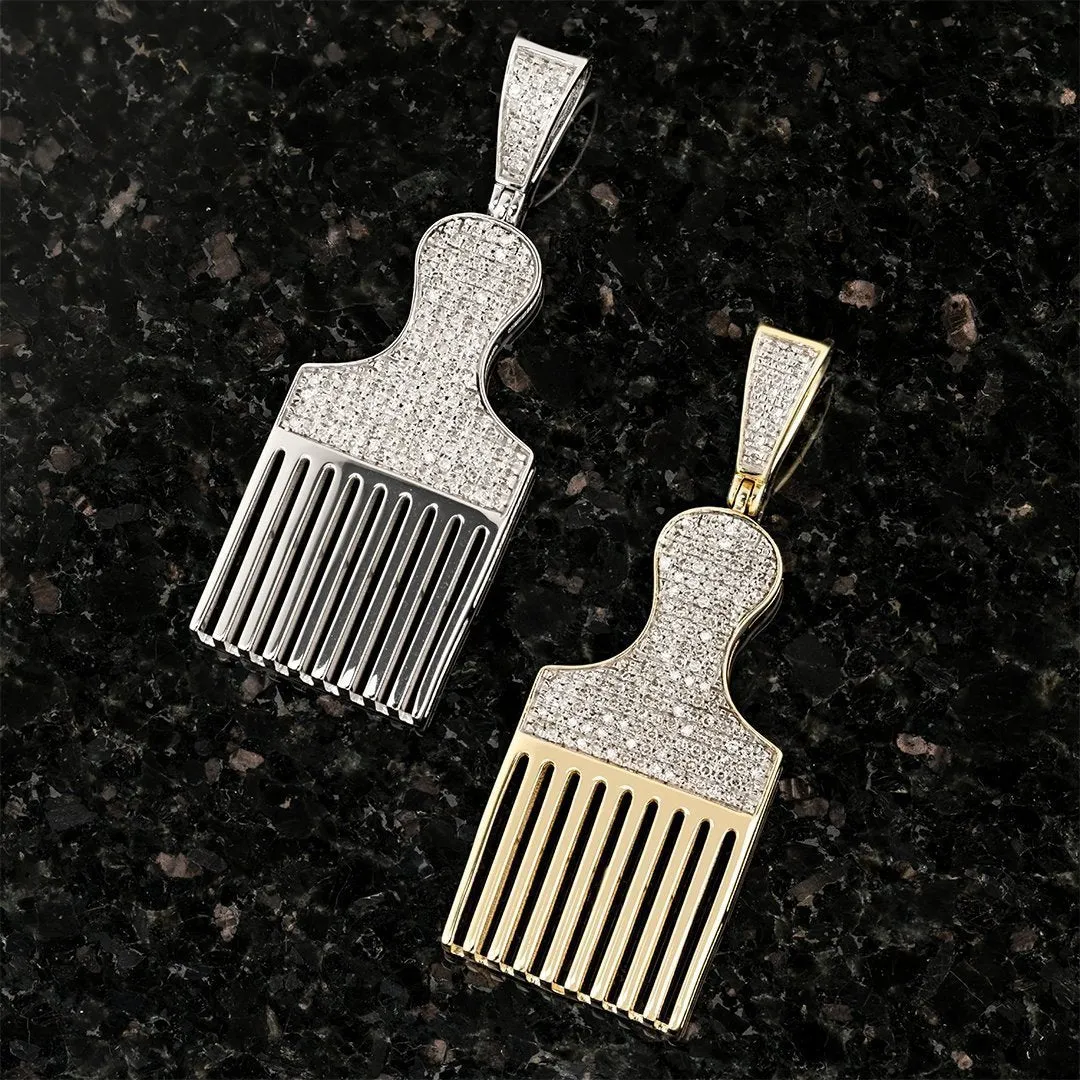 10k Yellow Gold Paintbrush Tassel Pendant 0.50 Ctw