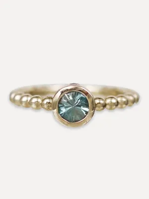 14K Beaded Stacking Band - Zircon