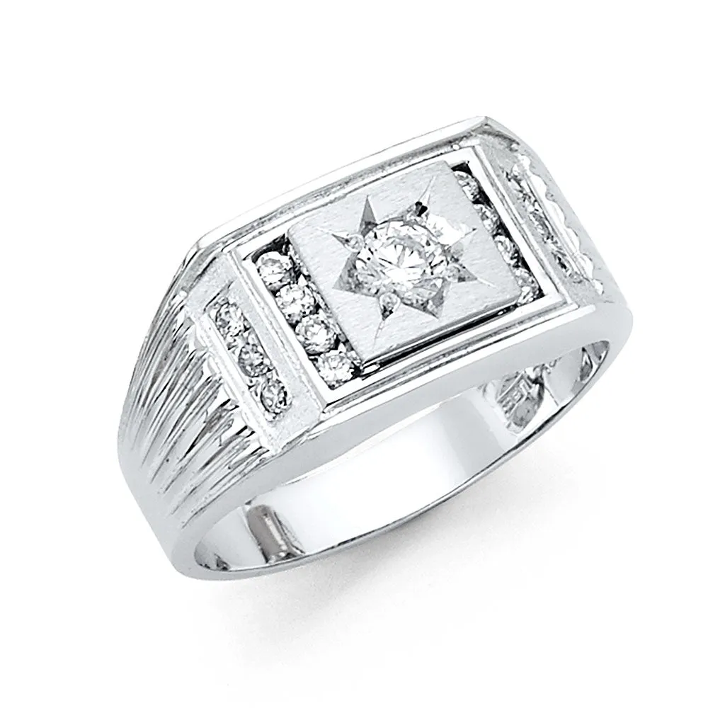 14K Men's White Gold Ring