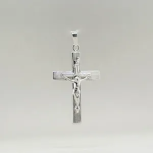 14K W Gold 27mm INRI Crucifix Pendant