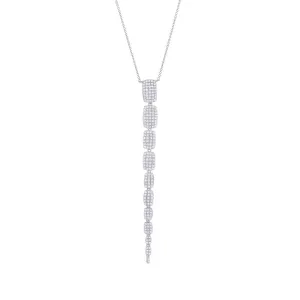 14k White Gold Diamond Serpentine Necklace - 0.68ct V0043