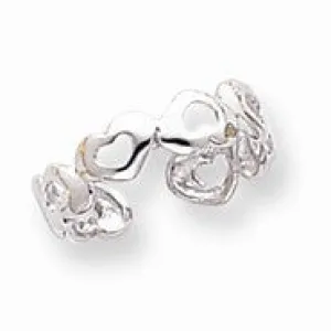 14k White Gold Heart Toe Ring