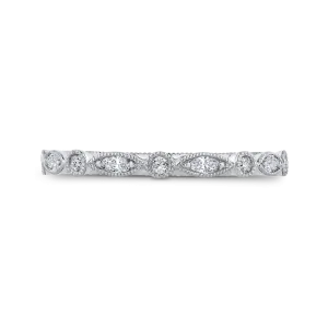 14K White Gold Round Diamond Half Eternity Wedding Band