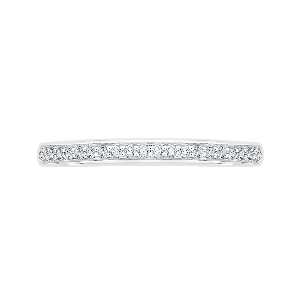 14K White Gold Round Diamond Half Eternity Wedding Band
