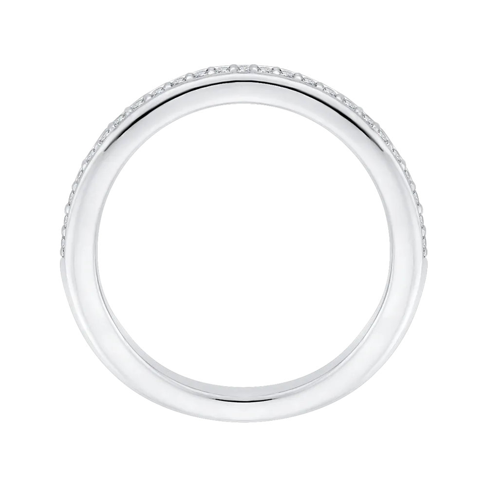 14K White Gold Round Diamond Half Eternity Wedding Band