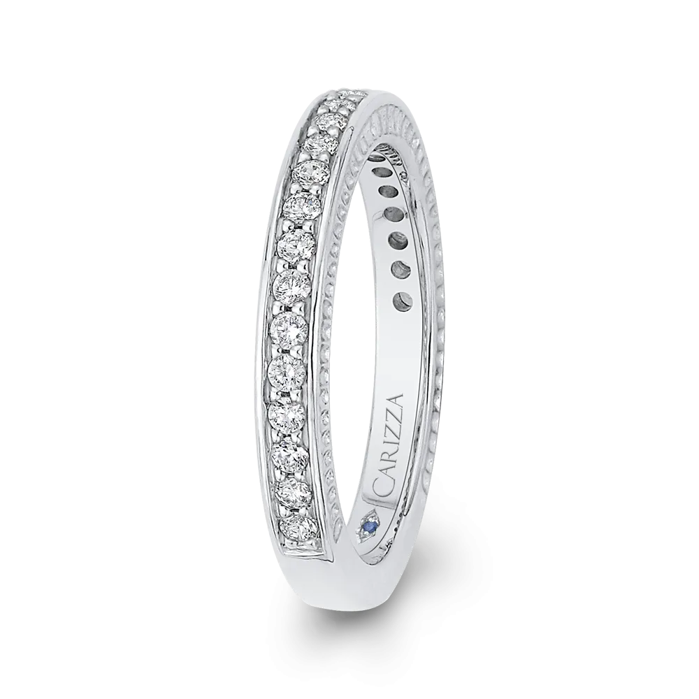 14K White Gold Round Diamond Wedding Band