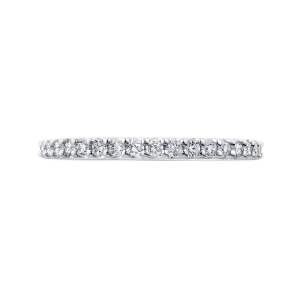 14K White Gold Round Diamond Wedding Band
