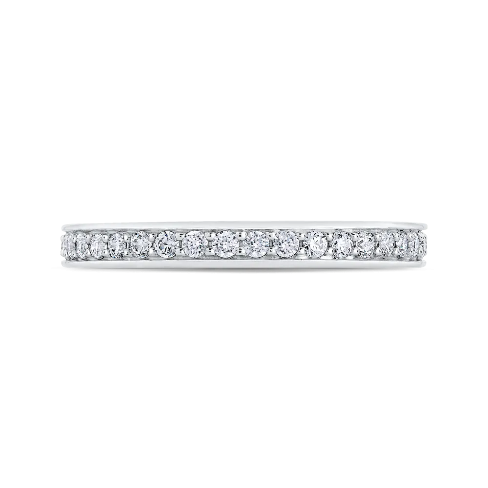 14K White Gold Round Diamond Wedding Band