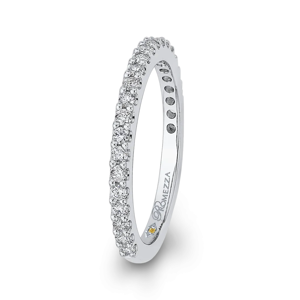 14K White Gold Round Diamond Wedding Band
