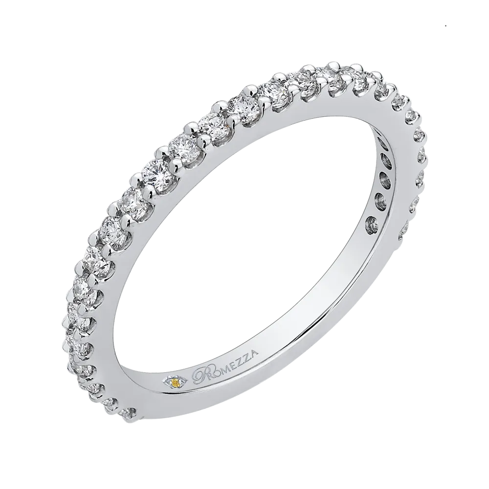 14K White Gold Round Diamond Wedding Band
