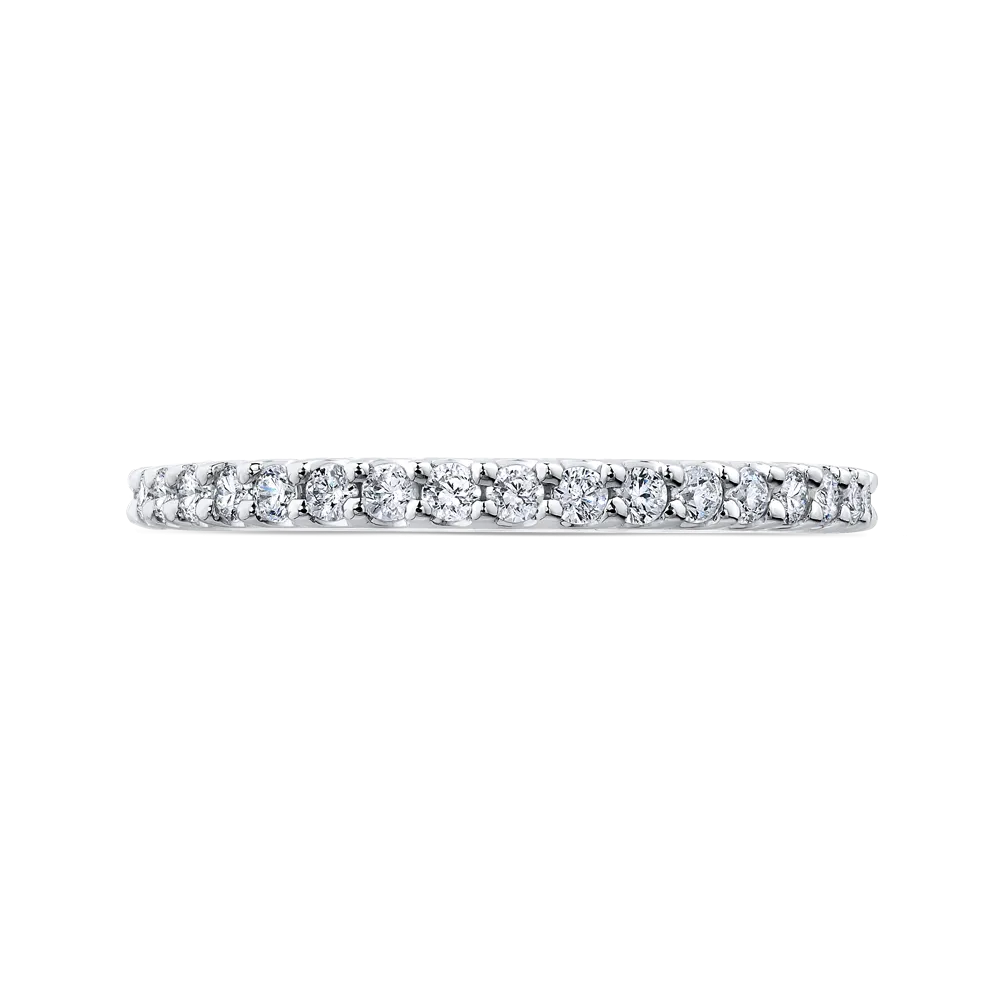 14K White Gold Round Diamond Wedding Band