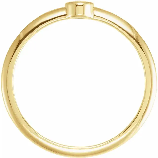 14K Yellow Gold 1/3 CT Rose-Cut Natural Diamond Stackable Ring