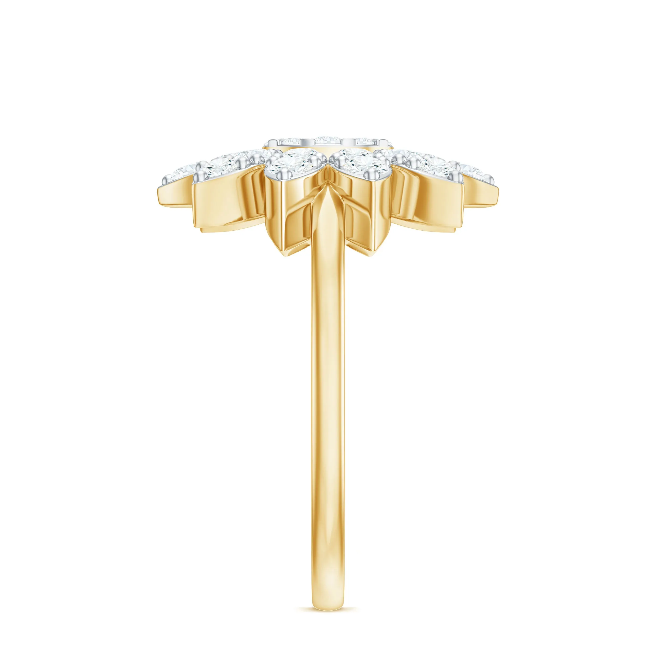 1.50 CT Moissanite Flower Cocktail Ring in Illusion Setting