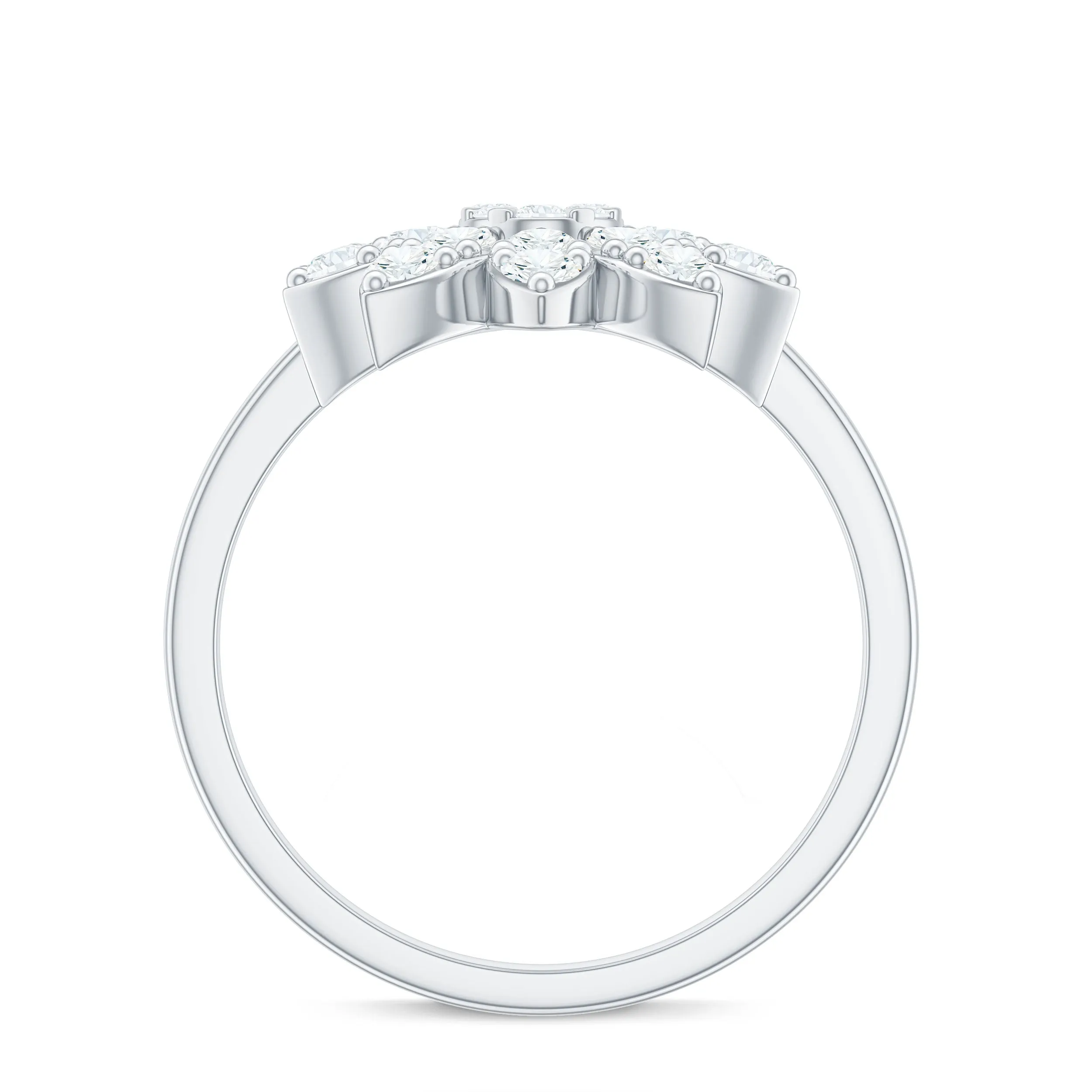 1.50 CT Moissanite Flower Cocktail Ring in Illusion Setting