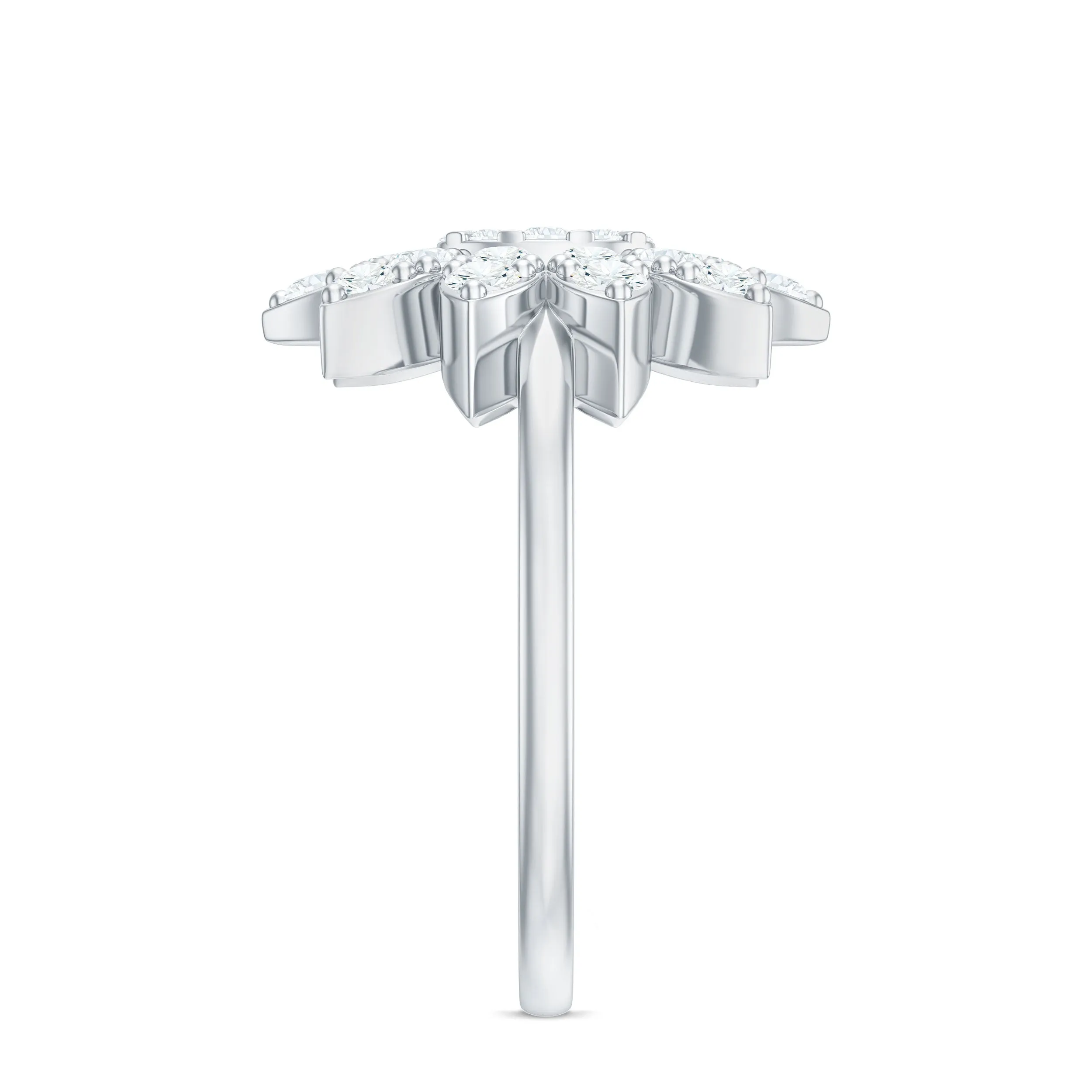 1.50 CT Moissanite Flower Cocktail Ring in Illusion Setting