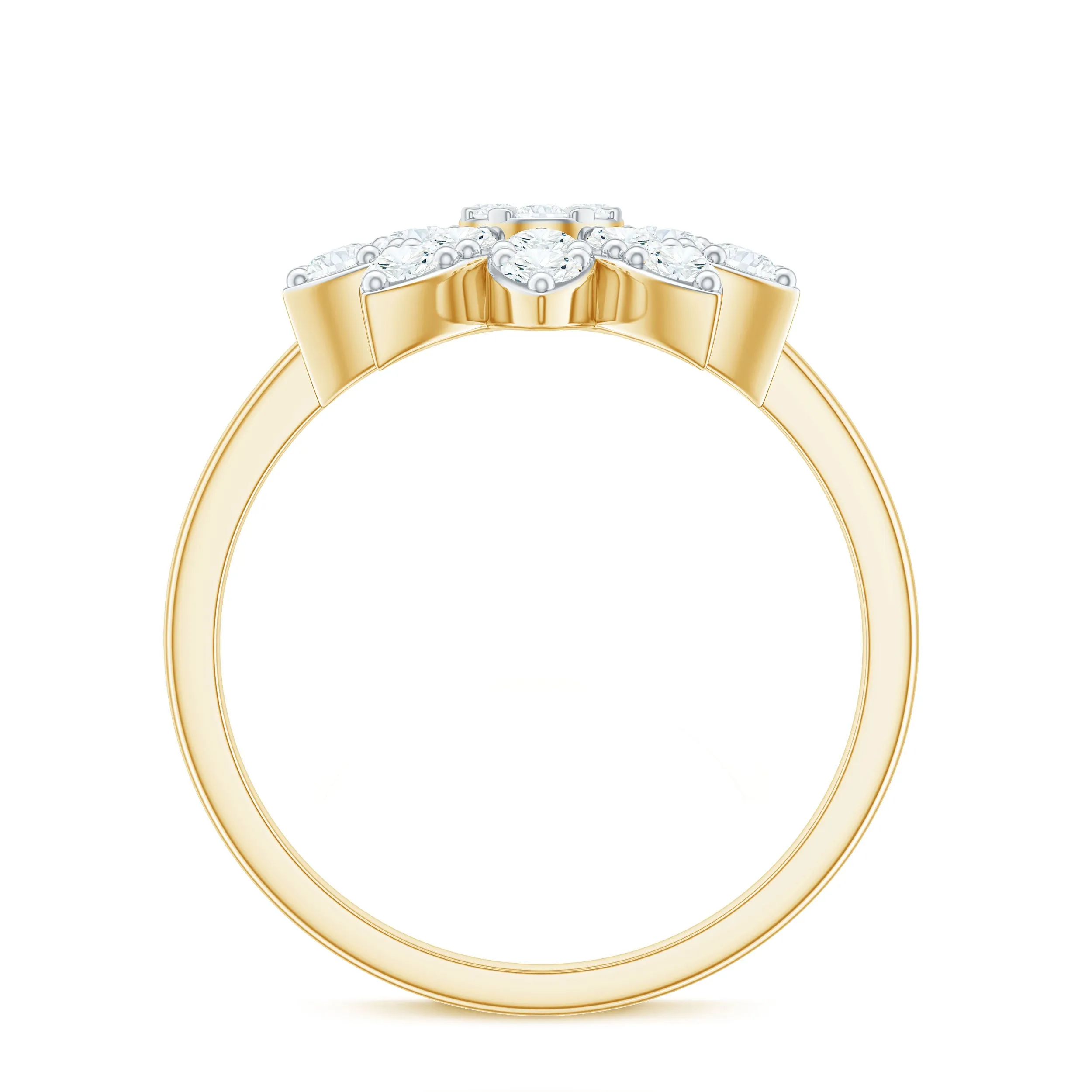 1.50 CT Moissanite Flower Cocktail Ring in Illusion Setting