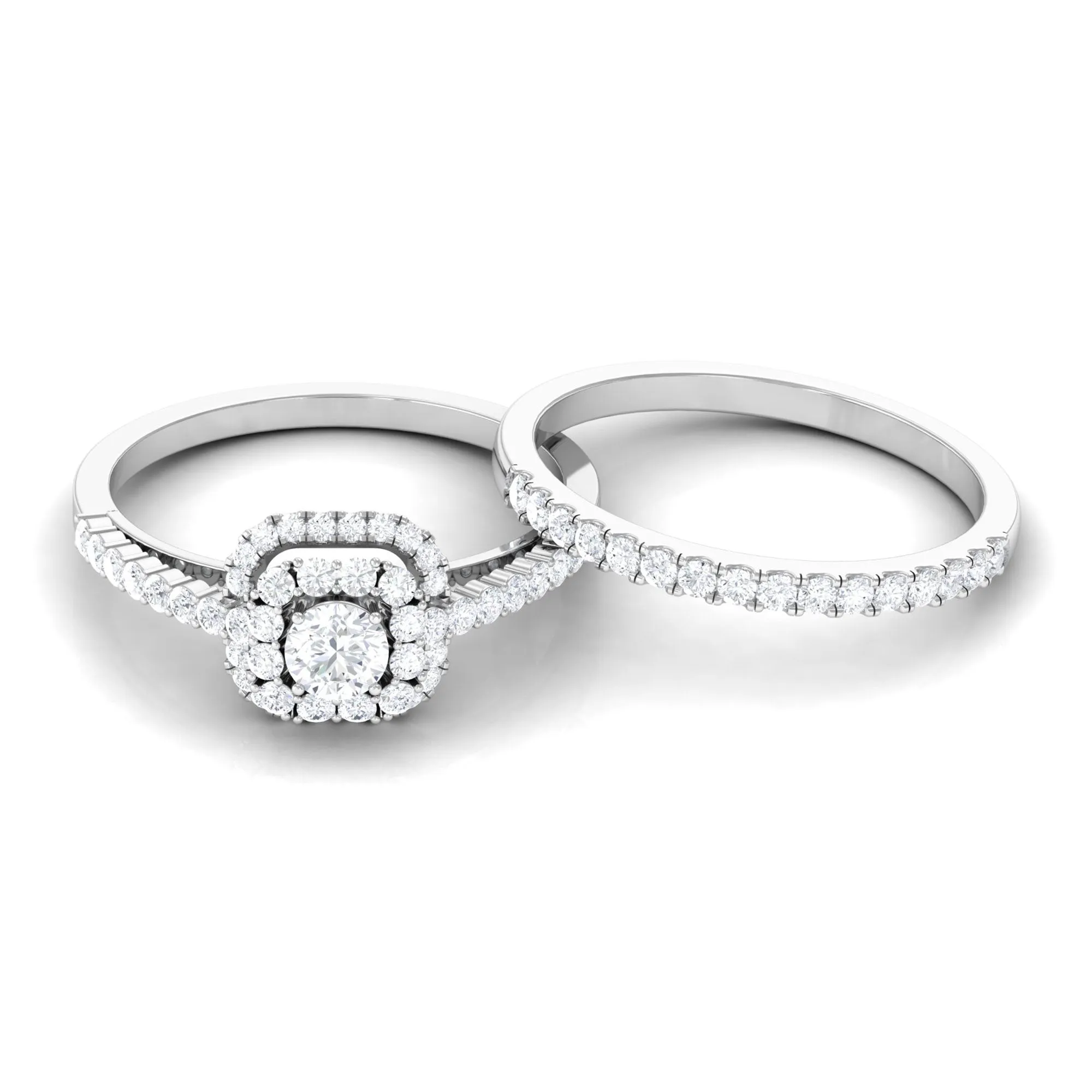 1.50 CT Zircon Statement Wedding Ring Set