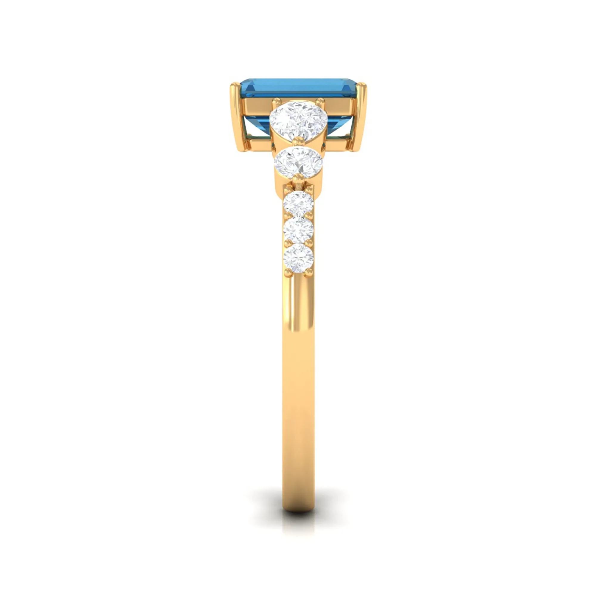 1.75 CT Classic London Blue Topaz and Diamond Ring