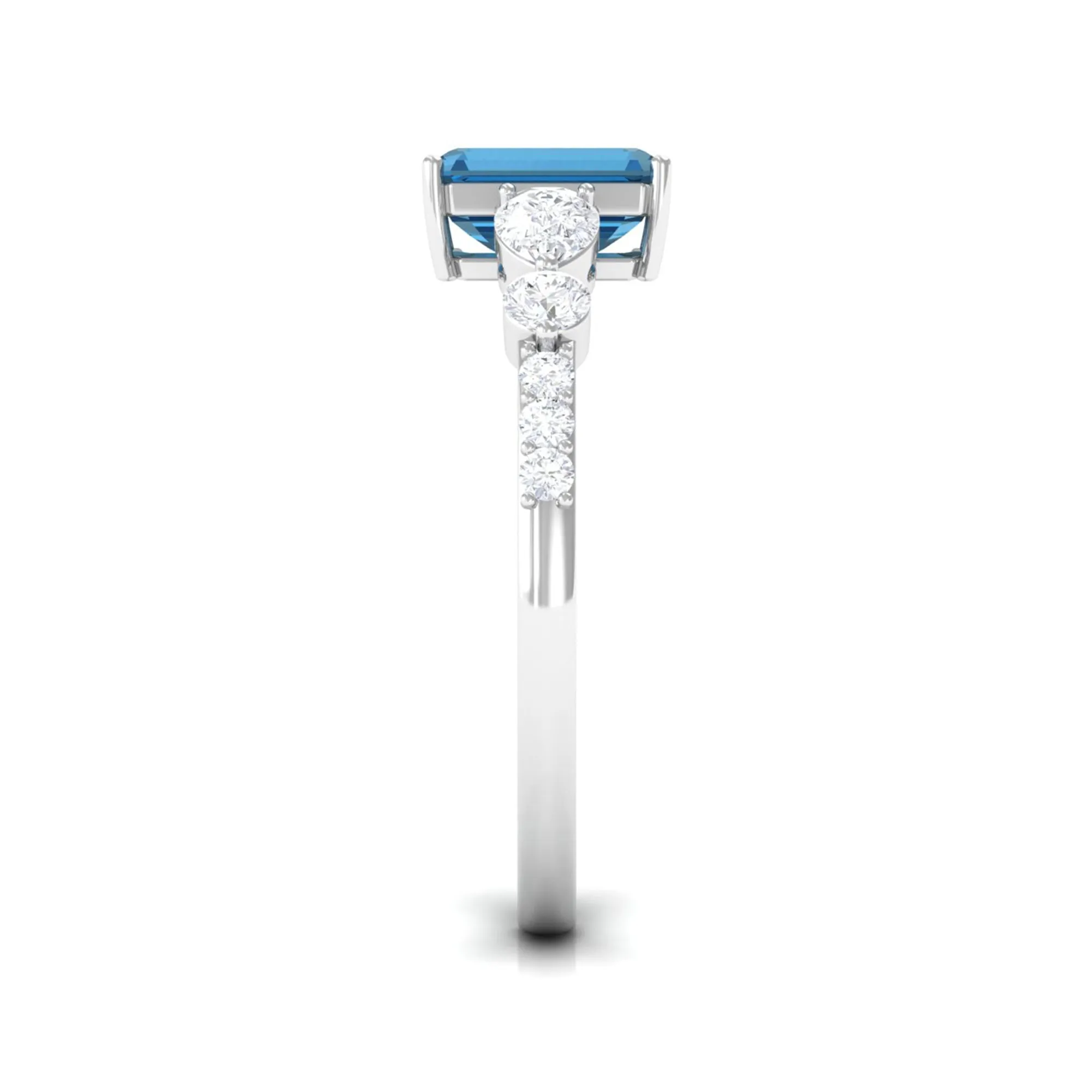 1.75 CT Classic London Blue Topaz and Diamond Ring