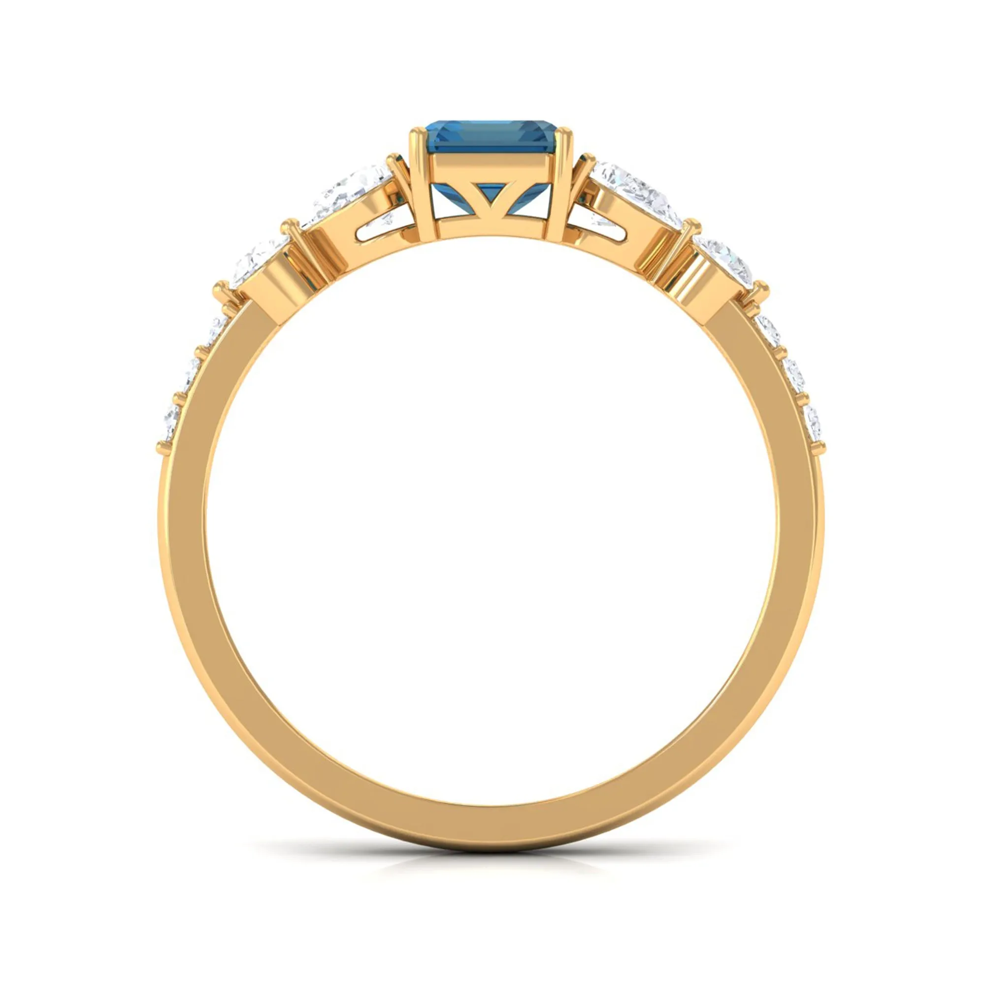 1.75 CT Classic London Blue Topaz and Diamond Ring