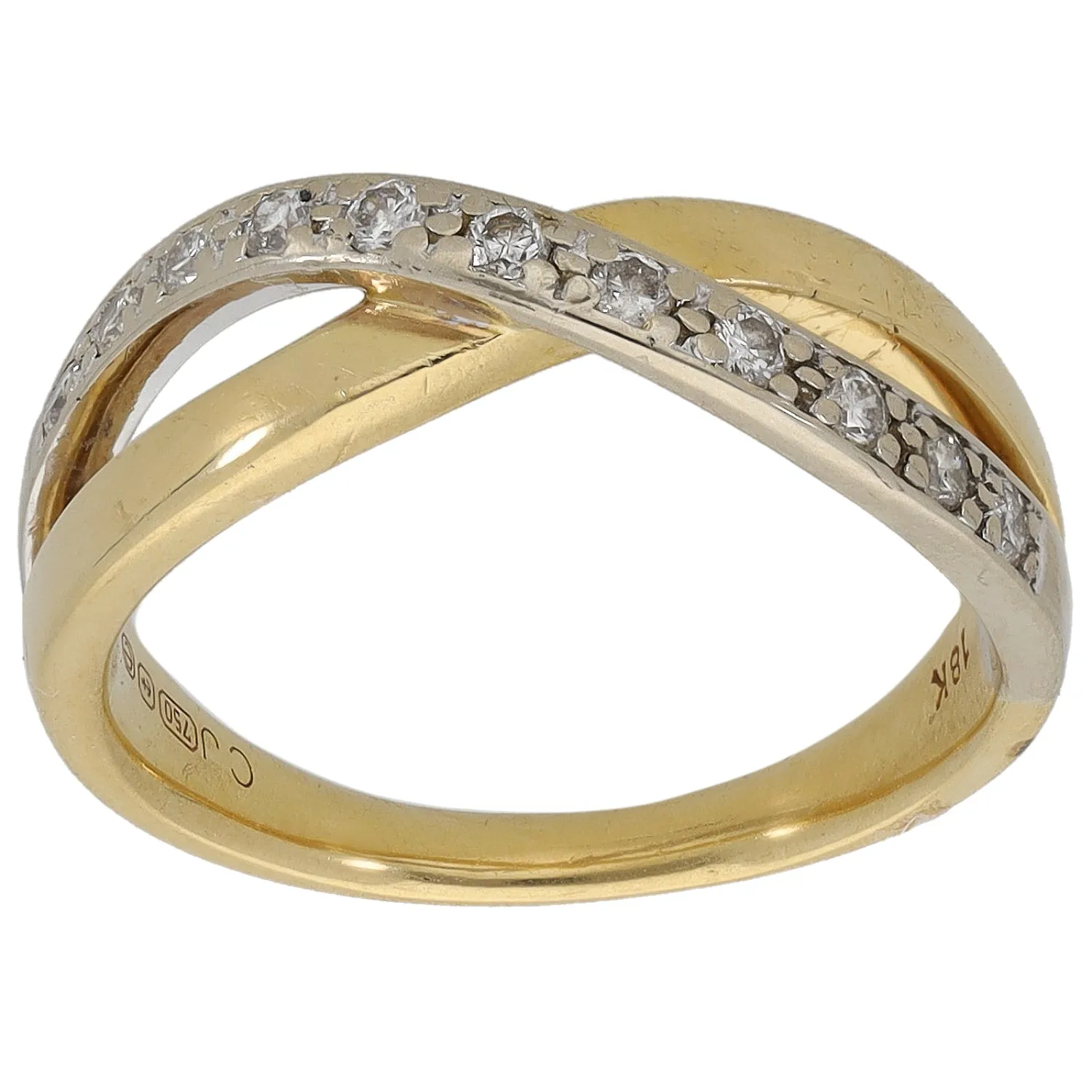 18ct Gold 0.22ct Diamond Dress/Cocktail Ring Size L