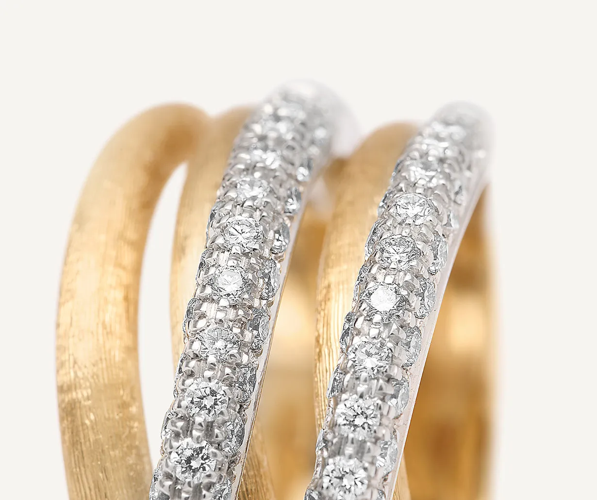 18K Yellow Gold 5-Strand Diamond Stackable Ring