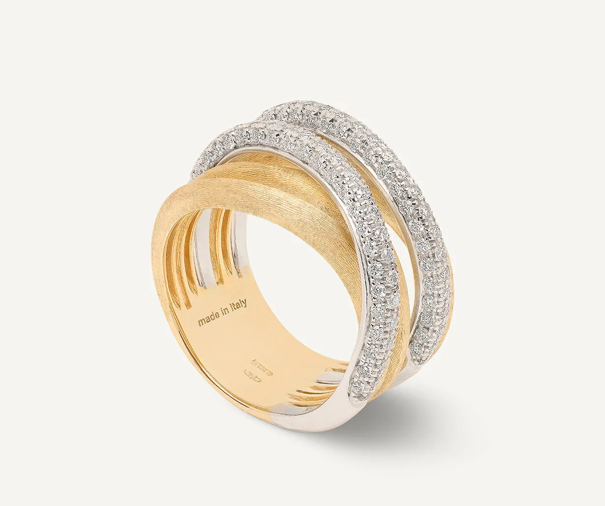 18K Yellow Gold 5-Strand Diamond Stackable Ring