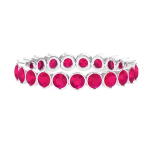 2 CT Bezel Set Ruby Full Eternity Stackable Ring