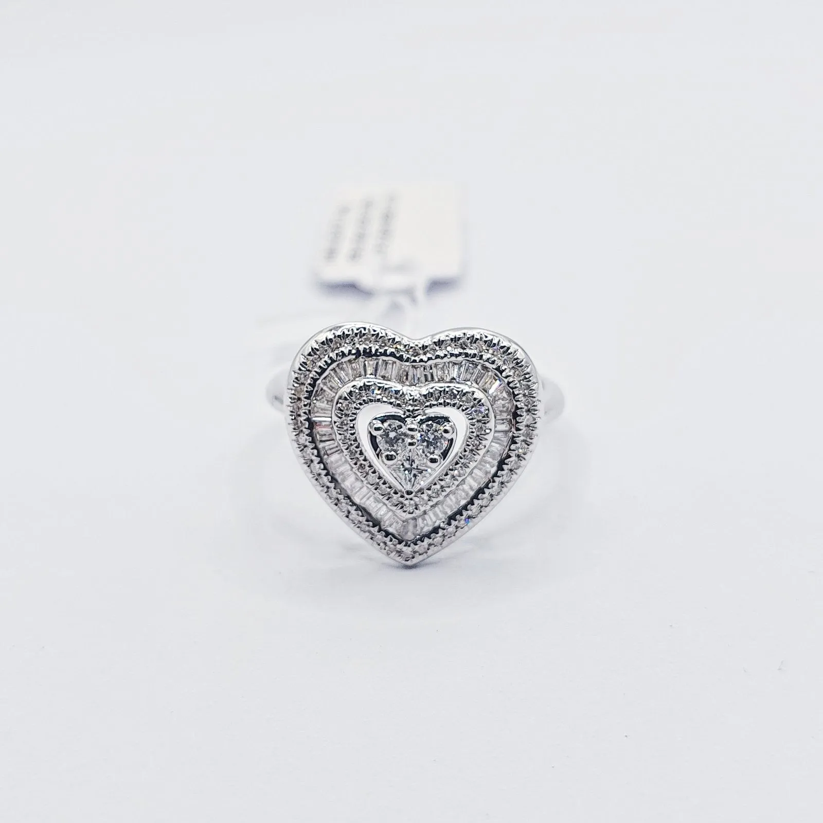 .43ctw Baguette Halo Heart Diamond Ring 14K Gold