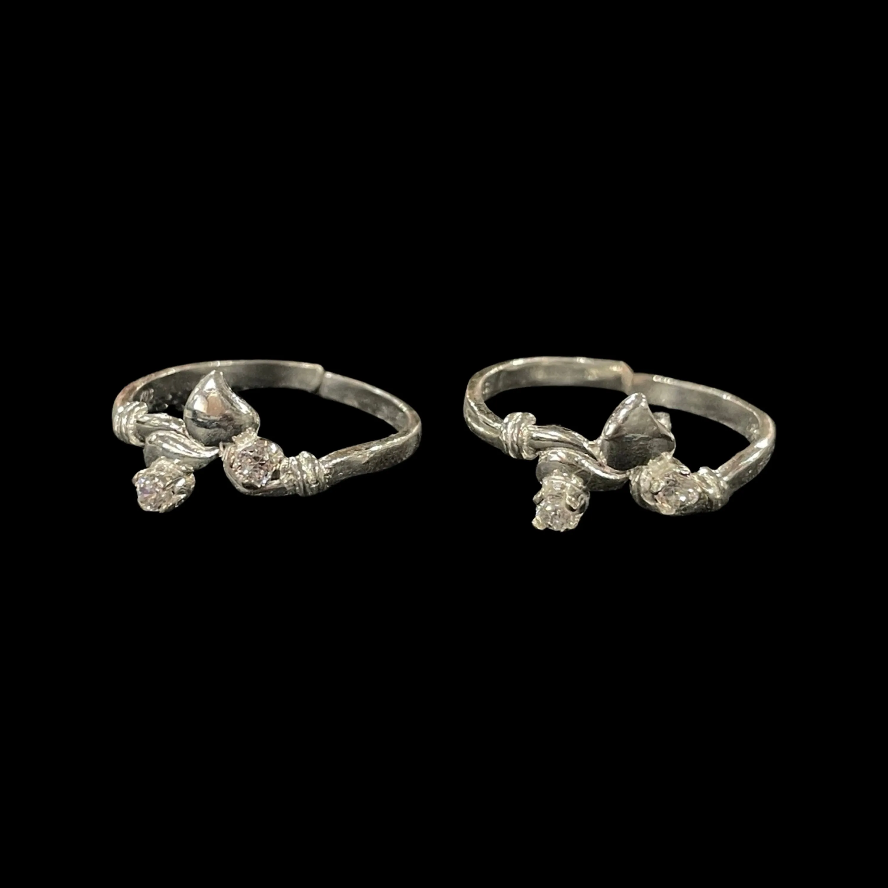 925 Sterling Silver CZ Toe-rings - Design #22
