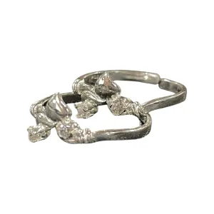 925 Sterling Silver CZ Toe-rings - Design #22