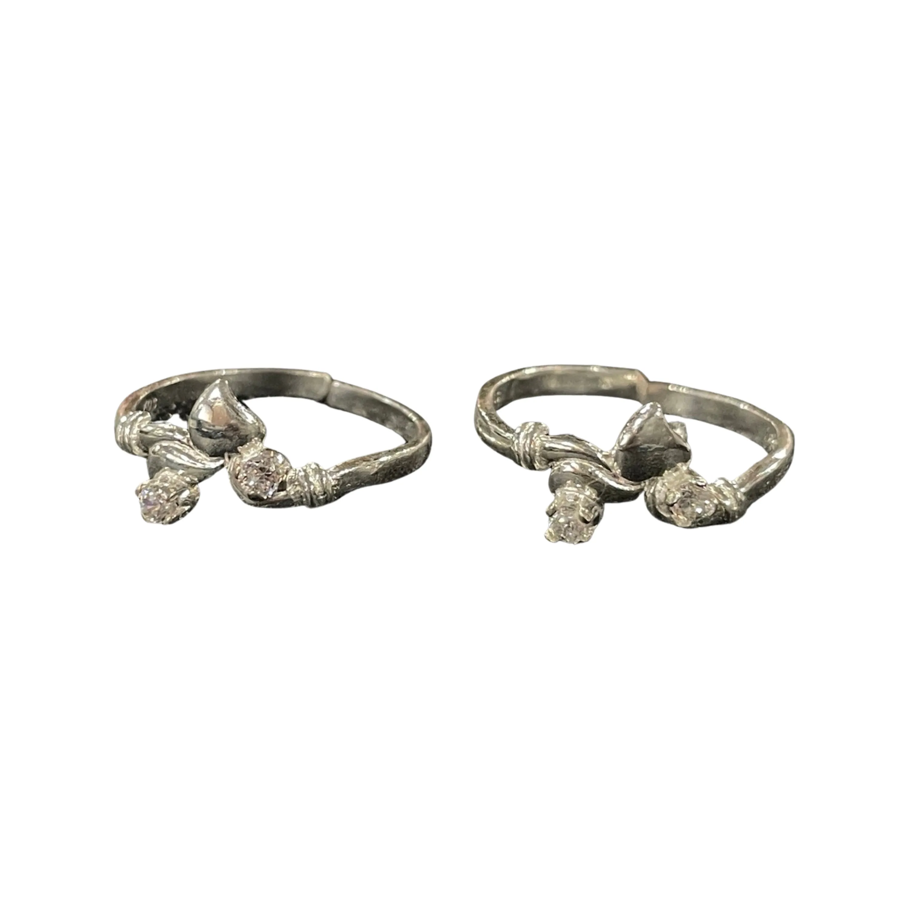 925 Sterling Silver CZ Toe-rings - Design #22