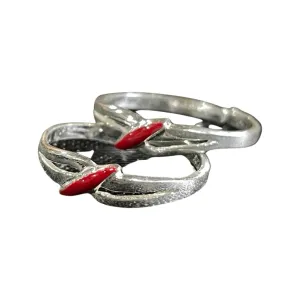 925 Sterling Silver Enamel Toe-rings - Design #08