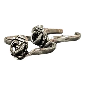 925 Sterling Silver Multicolor Toe-rings - Design #08