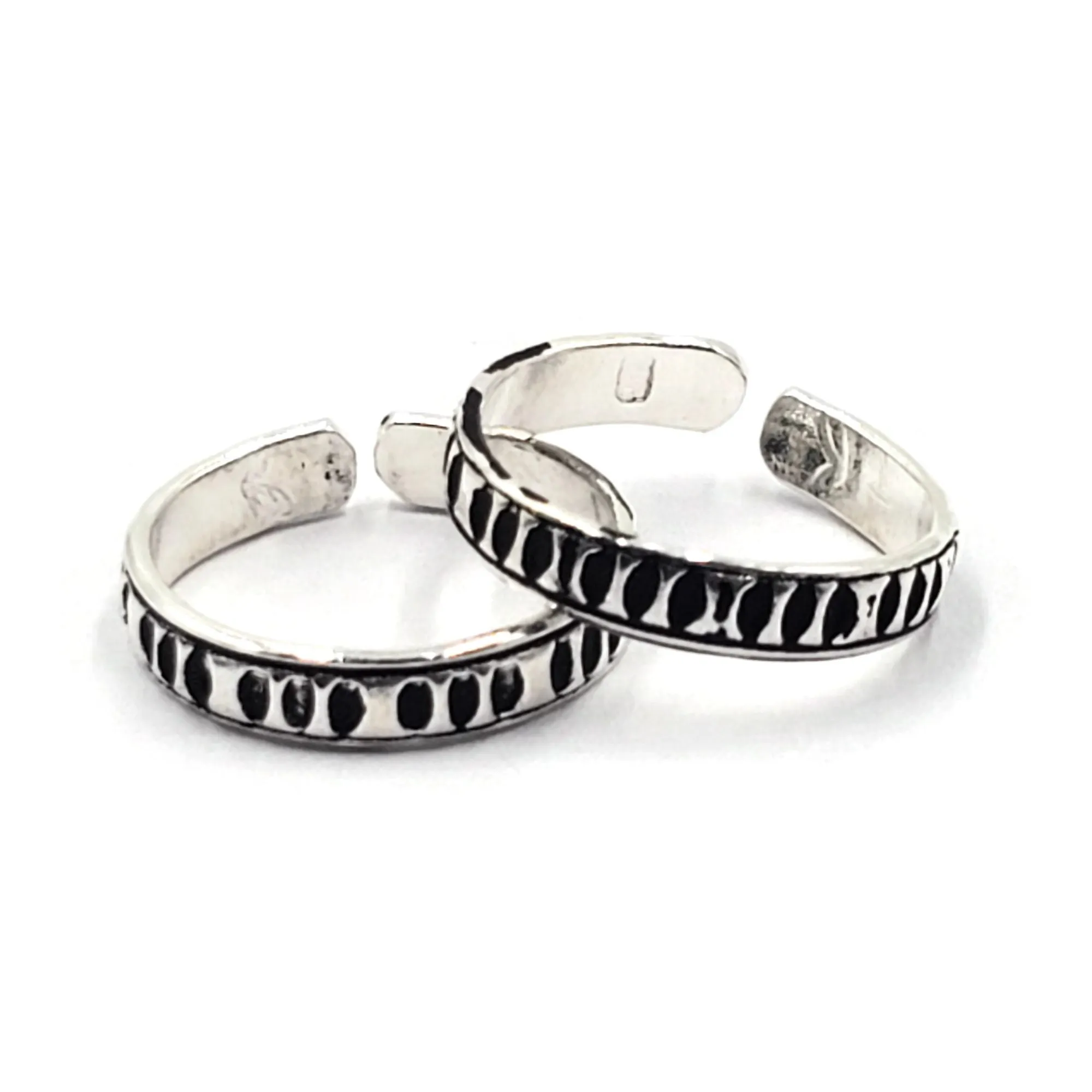 925 Sterling Silver Multicolor Toe-rings - Design #26