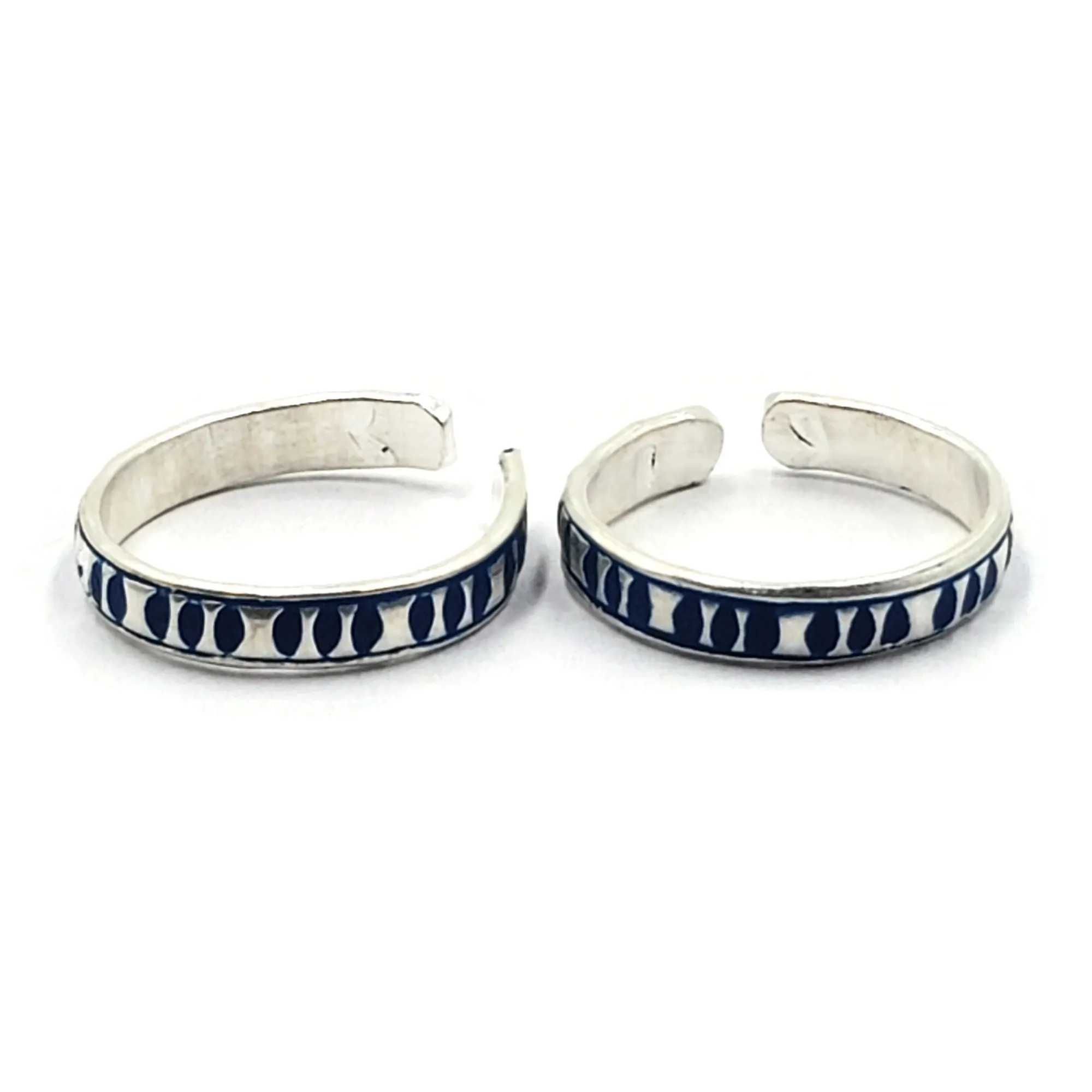 925 Sterling Silver Multicolor Toe-rings - Design #26