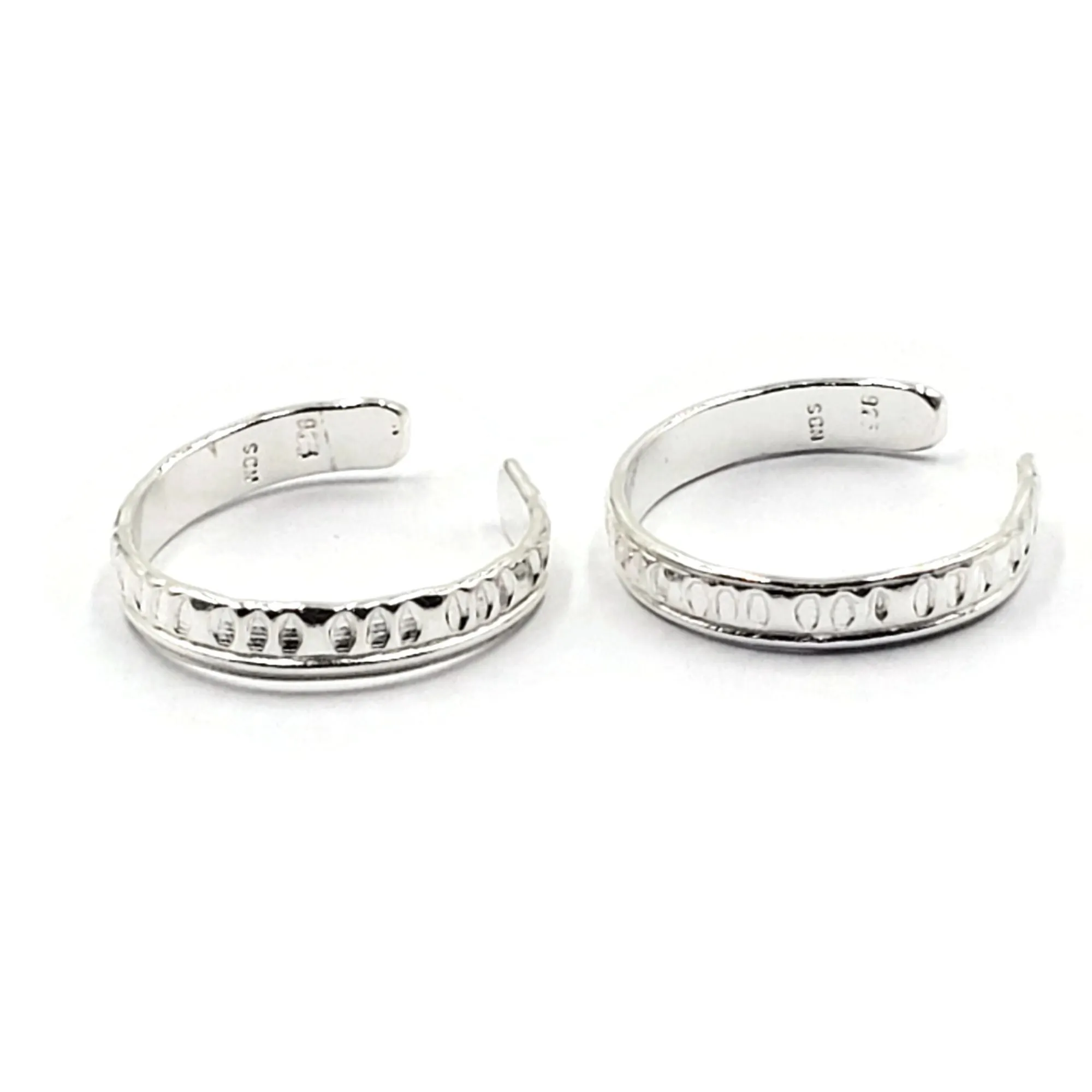 925 Sterling Silver Multicolor Toe-rings - Design #26