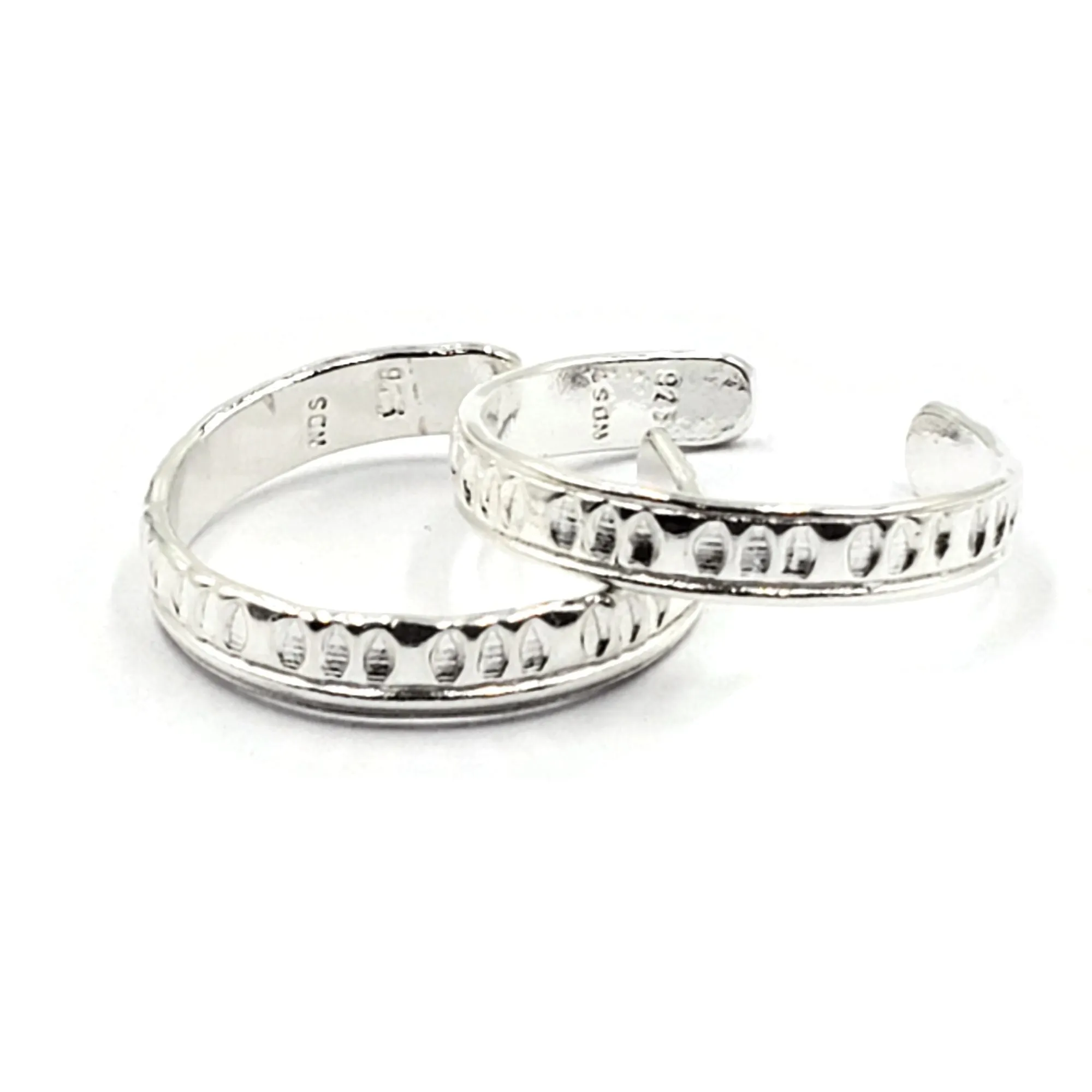 925 Sterling Silver Multicolor Toe-rings - Design #26