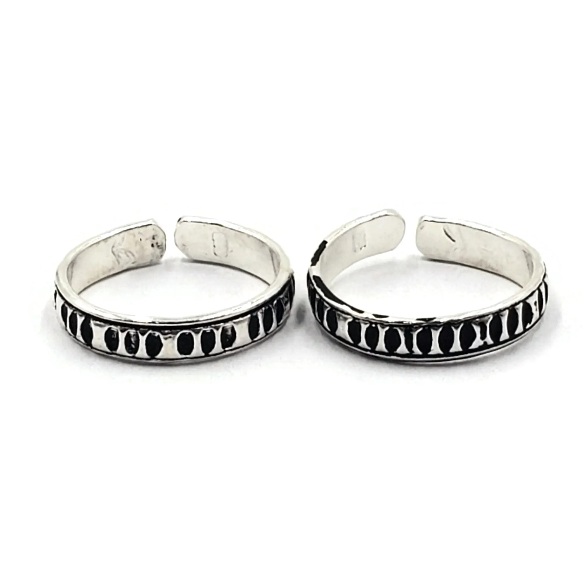 925 Sterling Silver Multicolor Toe-rings - Design #26
