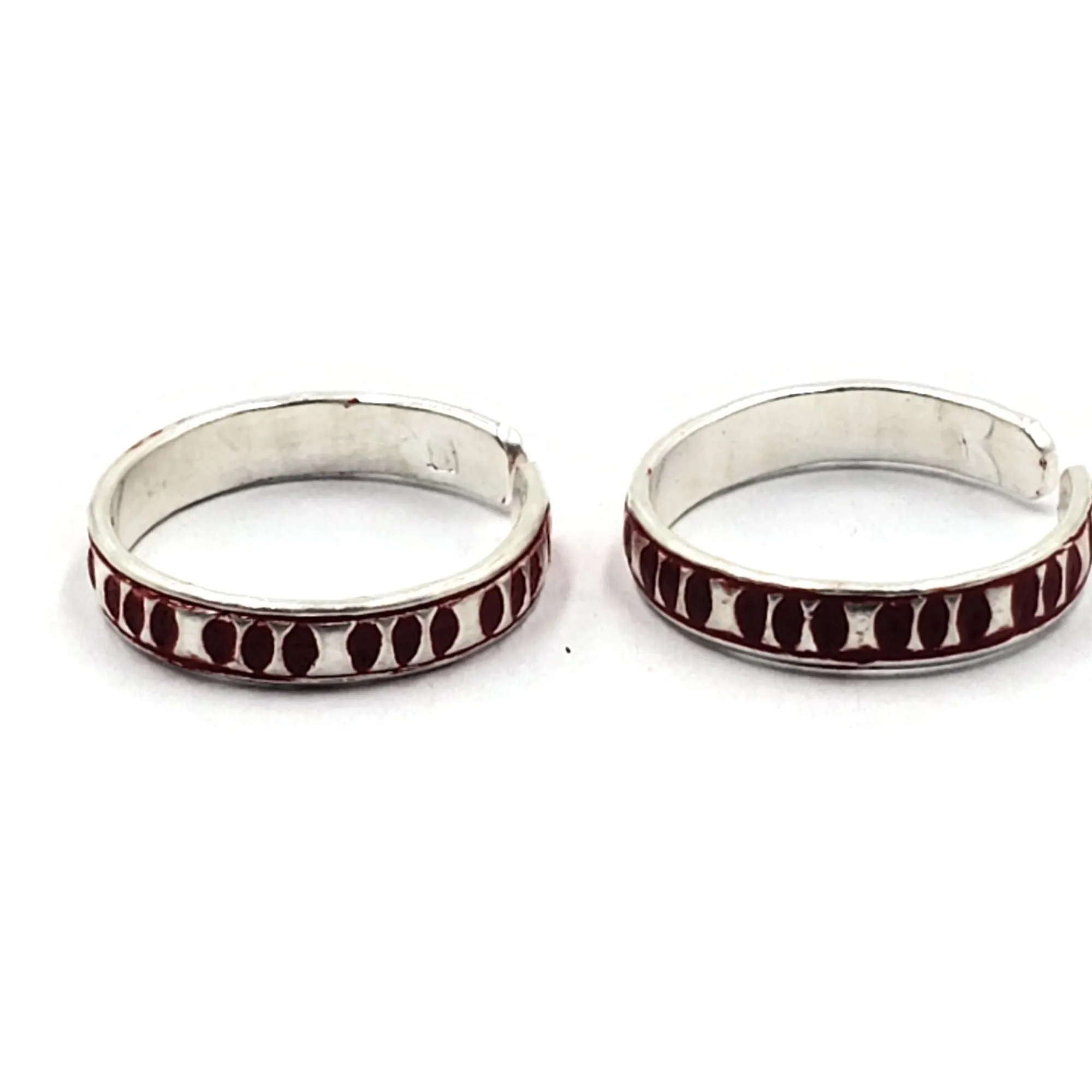 925 Sterling Silver Multicolor Toe-rings - Design #26