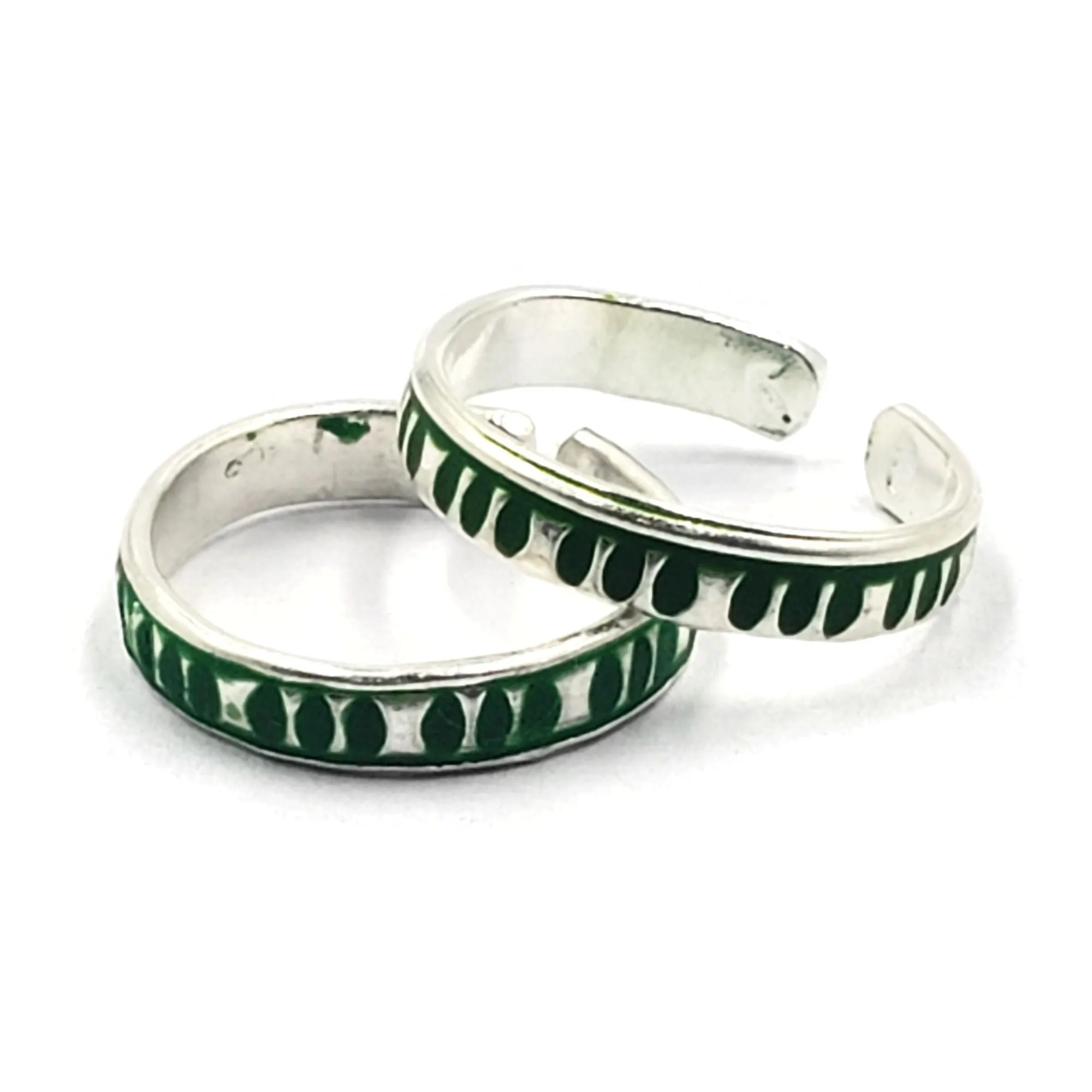925 Sterling Silver Multicolor Toe-rings - Design #26