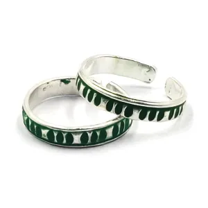 925 Sterling Silver Multicolor Toe-rings - Design #26