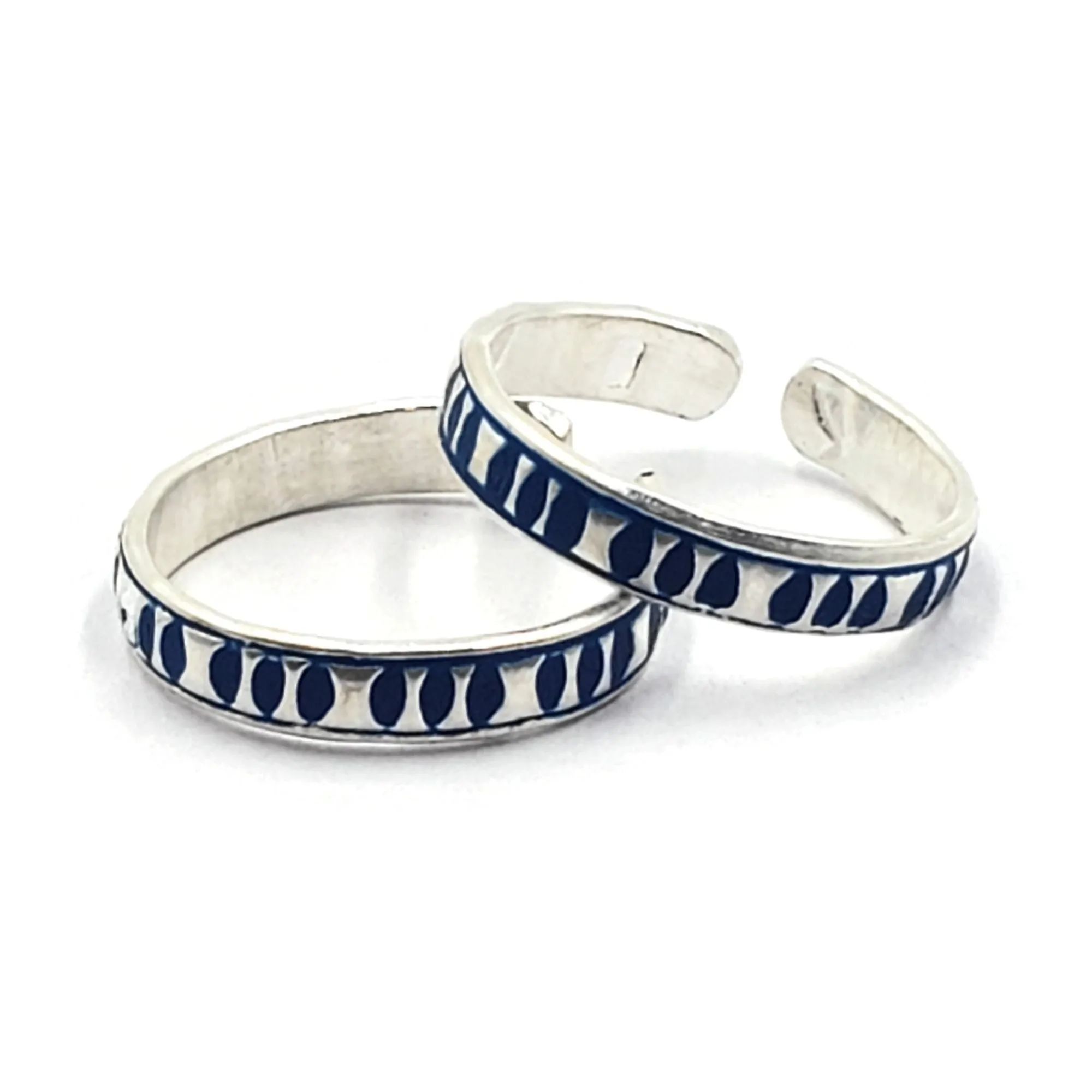 925 Sterling Silver Multicolor Toe-rings - Design #26