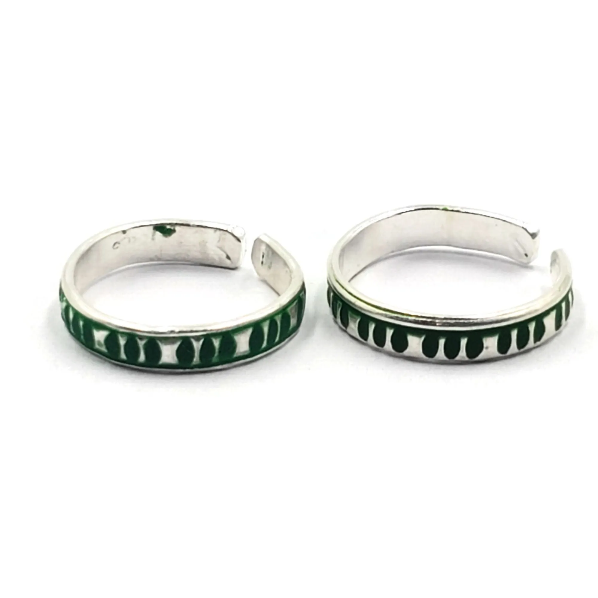 925 Sterling Silver Multicolor Toe-rings - Design #26
