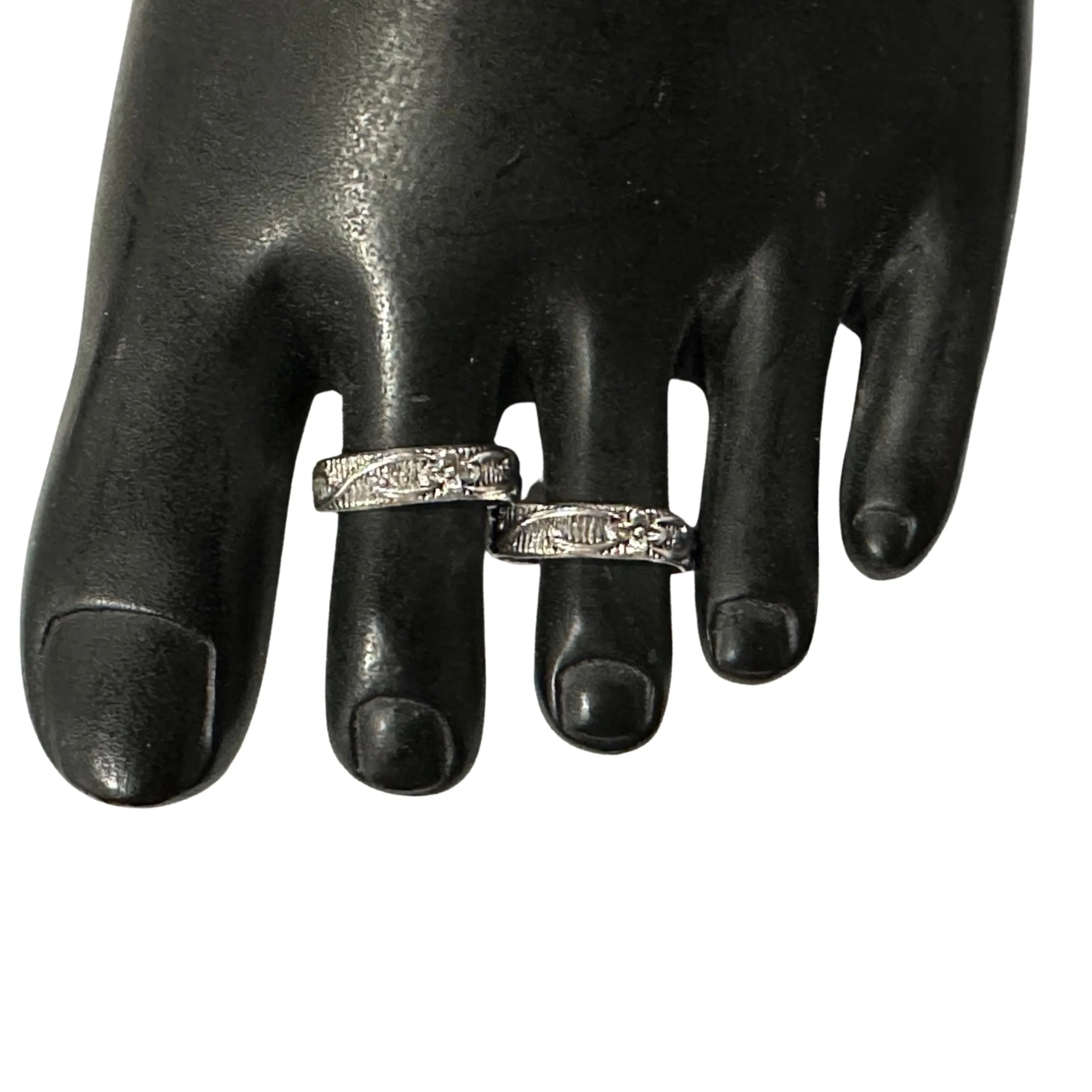 925 Sterling Silver Oxidized Toe-rings - Design #10