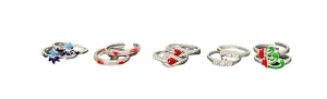 925 Sterling Silver Toe-rings (Pack of 5 Pairs)- Set #02