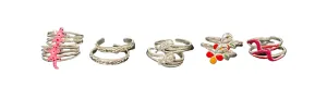 925 Sterling Silver Toe-rings (Pack of 5 Pairs)- Set #12