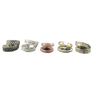 925 Sterling Silver Toe-rings (Pack of 5 Pairs)- Set #16
