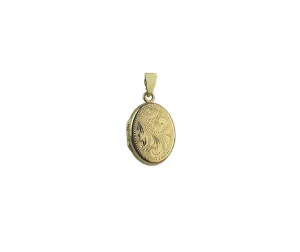 9ct Yellow Gold Oval Locket Pendant