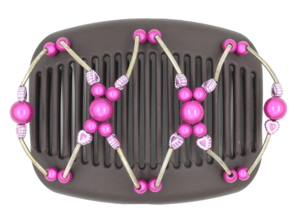African Butterfly Hair Comb - Beada Tube Brown 56